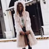 Hairy Long Faux Fur Coat Winter Fluffy Tjockerad varmare Hoodie Hooded Coat Chic Ytterkläder Overcoat Trenchcoat