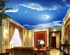 Custom 3d ceiling wallpaper murals Blue sky and white clouds ceiling mural painting decorative 3d room wallpaper