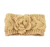 Mode tricot laine chaud fleur bandeau hiver fleur bandeaux bébé filles crochet bandeau accessoires de cheveux faits à la main infantile oreille plus chaud bandes