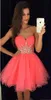 Sexy Sweetheart Short Homecoming Dresses Crystal Beaded Mini Party Dress vestidos de festa Simple prom party dresses Custome Made