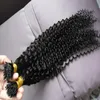 200g # 1 Jet Black Remy I Suggerimento Destensione dei capelli Keratina Kinky Riccio PRE Banco Capelli su capsule Hot Fusion Hair 1G / Strand