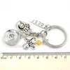 New Arrival DIY Interchangeable 18mm Snap Jewelry Snap Key Chain I Love Softball Key Chain Bag Charm Snaps Key Rings for Sport Fans Gifts