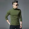 Elastic Bomull Mens Thermal Underkläder Vinter Turtle Neck Tops High Collar Long Johns XXXL Stor storlek Man Långärmad Undertröja