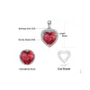 JewelryPalace Heart 3.9 CT作成Red Ruby Love Forever Haloペンダントソリッド925スターリングシルバーファインジュエリーはチェーンを含めないS18101308