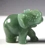 2 2 -calowy zielony Aventurine Jade Stone Pragnienie Lucky Elephant Feng Shui Statue2230