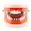 Hele hiphop tanden grillz set top bodem tandheelkundige grill sieraden Halloween -geschenken bling custom tand cap body sieraden Amerikaans 9239693