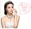 Crystal Rhinestone Bridal Jewelry Sets New Wedding Necklace Earrings Tiaras Crown Sets For Women Brides Jewelry2839483