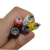 1.8m 10 pins audio video AV-kabel voor Sega Saturn A / V RCA verbindingssnoer lood Nickle-plated DHL FEDEX EMS GRATIS schip