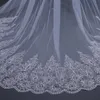 Zwei Schichten Hochzeitsschleier hochwertige Elfenbein Weiß drei Meter langes Hochzeitszubehör Brautschleier mit Kammapplikationen Perlen Perlen