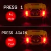 5W LED Body Motion Sensor Headlamp Mini Headlight Uppladdningsbar Utomhus Camping Ficklight Head Torch Lamp med USB