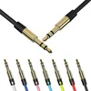 Металлические звуковые кабели от 3,5 мм разъем для мужчин до мужчин 1 м стерео кабель Aux для Samsung Huawei смартфон автомобиль -шнур