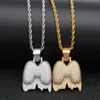 A-Z Custom Name Letter Pendant Necklace With Rope Chain Gold Silver Cubic Zirconia Hip Hop Jewelry Drop 2929