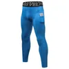 Męska kompresja kieszonkowa spodnie sportowe Szybkie suche rajstopy spodnie do biegania legginsy jogi męski siłownia odzież fitness trening sportowy