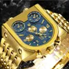 Men's Big Dial  Top  Quartz Wristwatches Gold Creative Business Stainless Steel Watches Men Relogio Masculino 2018