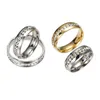 Persoonlijkheid mode enkele rij diamanten ring roestvrij stalen diamant ring sieraden groothandel (gratis verzending)