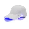 Berretti da baseball LED Cotone Nero Bianco Brillante LED Light Ball Caps Glow In Dark Cappelli Snapback regolabili Cappelli da festa luminosi lin2966