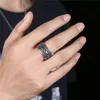 Titanium Ze Stali Nierdzewnej Męskie Ring Vintage Geomeric Mężczyzna Biżuteria Ślubna Silver Color Vintage Men Pierścienie