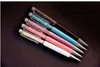 5 pcs lot Diamond Crystal Ballpoint Pens Capacitive Stylus Pen 2 in 1 Novelty Metal Zakka Touch Ballpen Stationery Gifts260p