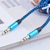 Car Audio AUX Extention Cable Nylon Braided 3ft 1M wired Auxiliary Stereo Jack 3.5mm Male Lead for Apple and Andrio Mobile Phone Speaker