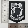 Läder Pow Mia Broderad Patch Värmeförseglad baksida För Motorcykel Biker Jacka Iron On Sy On Patch 3 5 G0176 S303S