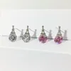 Romantico Francia Torre Eiffel Temperamento Parigi Orecchini a bottone con diamanti Orecchini in argento sterling 925 Regalo Piccoli orecchini carini