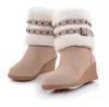 Stivali da neve da donna nuovi di moda Zeppe casual Mantieni calde le scarpe Décolleté in pelliccia Lady Taglia 40 41 42 43 aa0986