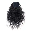 Kinki Curly Pony Tail Hair Piece Clip In Brazylijski Dziewiczy Human Włosy Sznurek Natura Ponytail Puff Afro Kręcone Ponytail Dla Czarnych Kobiet