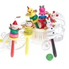 Kreskówka zwierząt grzechotka dziecięca Dzieci Handbell Musical drewniane zabawki dzwonki dla niemowląt przedszkola zabawki edukacyjne