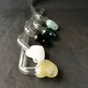 Smoking Pipe Mini Hookah glass bongs Colorful Metal Shaped Right Angle Peach Heart Pot