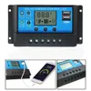 Solar Panel Regulator Charge Controller USB LCD Display Auto 10A/20A/30A 12V-24V Intelligent Automatic Overload Protectors236k
