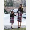 Mommy And Me Dress Family Matching Clothes Mother And Daughter Dresses 2018 Euramerican Fashion Grid Dresses Kids Girls Clothes Dresses