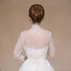 2018 New Ivory Summer Lace Boleros da sposa maniche lunghe da donna Giacche da sposa da donna Plus Size per la festa nuziale il giorno di Natale