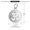 10st / parti 316l Rostfritt stål Charms Silver Color Cut Out OM Yoga Lotus Sun Charms Pendants för smycken Göra DIY Handgjorda