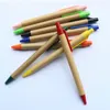 Baskı Logosu E-Dostu Yaratıcı Minimalist Yeşil Kraft Kağıt Tüp Jel Kalem Kalem Ofis Okul Malzemeleri