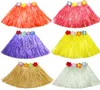 Beliebte Quaste Kind Mädchen Prinzessin Blume Hula Gras Rock Dancewear Fancy Costuhow me Show RockHula Gras Röcke Girlanden Armband Kopf