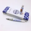 Blue and White Porcelain Classic Chinese Fountain Pen Vintage High Quality Business Gift Calligraphy Ink Pen with Gift Box