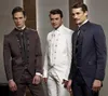 Groom Wear Groomsmen Double-Breasted Groom Tuxedos Mandarin Lapel Men Suits Wedding/Prom/Dinner Best Man Blazer(Jacket+Pants+Tie+Vest)