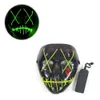 Halloween LED Máscara Cosplay Cosplay Máscara de Festa El Fio Brilhante Masquerade Aniversário Máscara Carnaval Máscaras 10 Cores HH7-1718