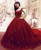 2022 Fashion Sweet 16 Quinceanera jurk baljurk kant 3d bloemen appliques kralen maskerade puffy long prom avond formele slijtage Vestidos