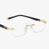 High Quality Reading Eyeglasses Presbyopic Spectacles Clear Glass Lens Unisex Rimless Anti-blue light Glasses Frame Strength 1 0 249S