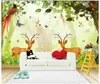 Papel de parede 3D Personalizado Foto mural Papel De Parede Dos Desenhos Animados fundo da floresta da fantasia parede reino das fantasia quarto das crianças papel de parede decoração da sua casa