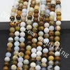 8mm Genuine Natural Multicolor Amarelo Africano Opal Suave Rodada Gemstone Solta Pérolas, 1 Strand, Aproximadamente 48 Grânulos para Fazer Sua Própria Jóia