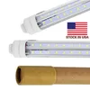 R17D Led Tubes Light 4ft 5ft 6ft 8ft Porta del dispositivo di raffreddamento Doppia fila a forma di V 270 Angolo T8 Leds Light Tube AC 110-277V UL cUL f96t12 t10 Sostituzione Ho rimuovere la zavorra fluorescente