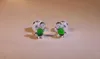 925 Sterling Silver Chic Retro Turtle Lovely Emerald Tortoise Animal Ear Studs Earrings women and girls GIFT3314208