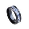 ZMZY Luxury Titanium Stainless Steel Ring for Men Carbon Fiber Dragon Lines Wedding Bands Male Design Jewelry