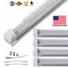 V-Shaped 2ft 3ft 4ft 5ft 6ft Led Tubes T8 Integrated 8ft Led Tubes Double Sides SMD2835 Led Fluorescent Lights 85-265V Stock In US