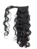 Cabelo Humano Curly Cabelo De Cabelo De Cabelo Envolve Clip clip Natural Wave Cabelo Cordilheira Pony Tails 140g Afro-americana Cabytails