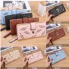 Wholes Frauen aushöhlen Blatt lange Kupplung Geldbörse Kartenhalter Bifold Leder Brieftasche Handtaschen212U