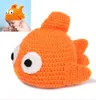 Novely bébé photographie prop cap dessin animé animal poisson rouge bonnet nouveau-né à la main doux chapeaux infantile costume photo chapeau d'hiver cadeau de noël