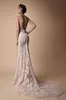 Berta 2020 sjöjungfru bröllopsklänningar Robe de äktenskap Gorgeous Jewel Sexig Backless Bridal Gowns Lace Appliques Long Wedding Dress